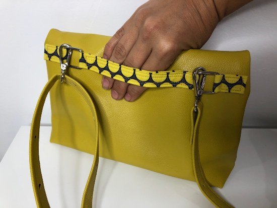 Faux Leather Clara Bag Back Yellow